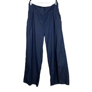 Forever 21 Relaxed Denim Split Thigh Wide Leg Pants